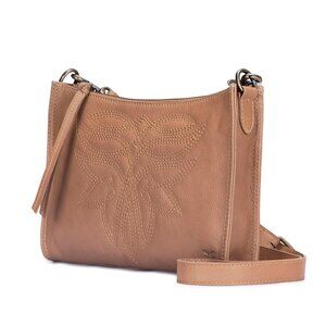 NWT Frye Women's Charlene Leather Crossbody Bag, Beige